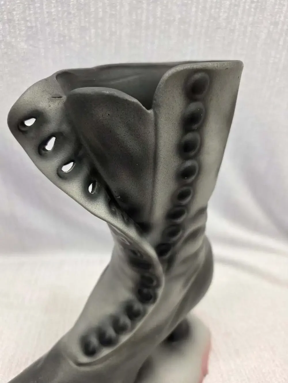Vintage Atlantic Mold Ceramic Victorian High-Button Boot Vase Planter